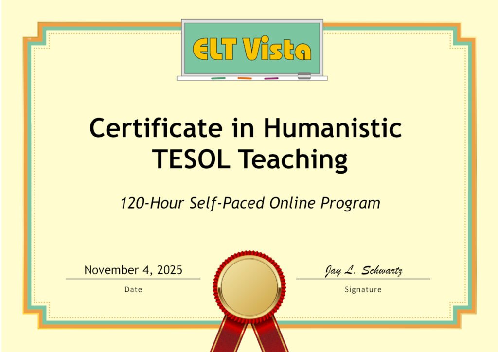 ELT Vista Certificate in Humanistic TESOl Teaching